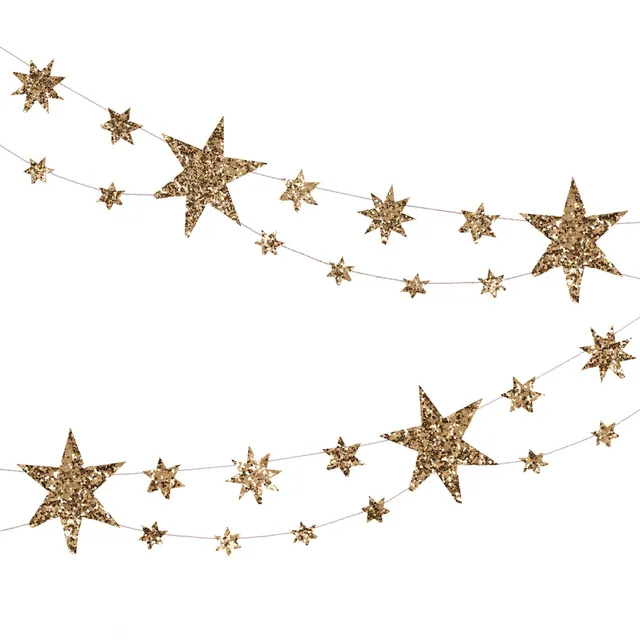 Meri Meri ghirlanda stelle glitter oro 1,8 m carta