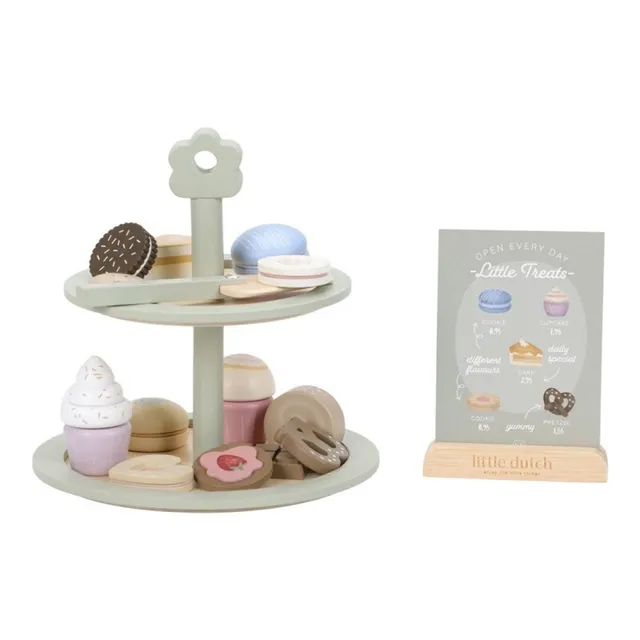 Little Dutch alzata dolci legno 3 piani con pasticcini