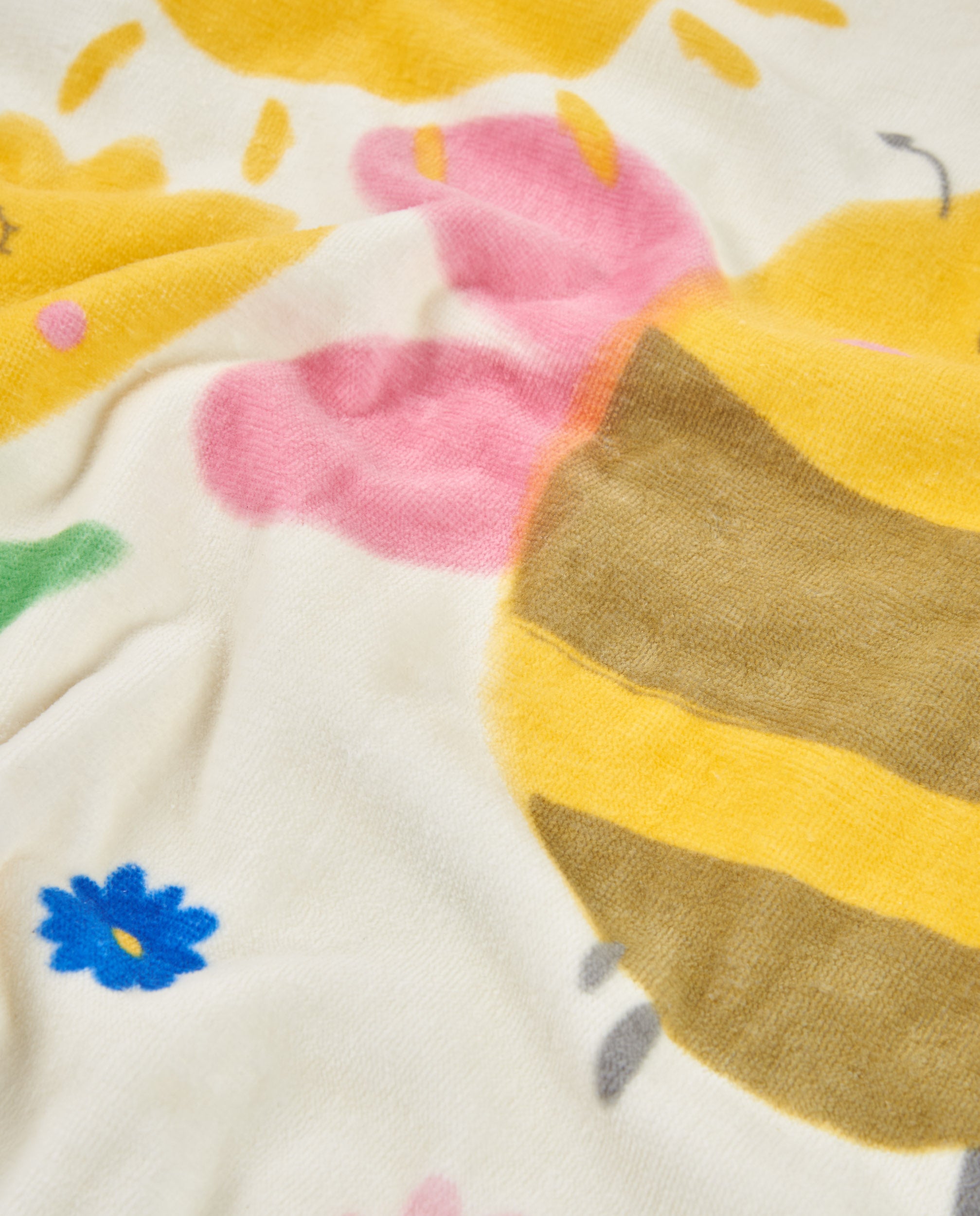Tuc Tuc poncho mare neonata giallo cappuccio fiori