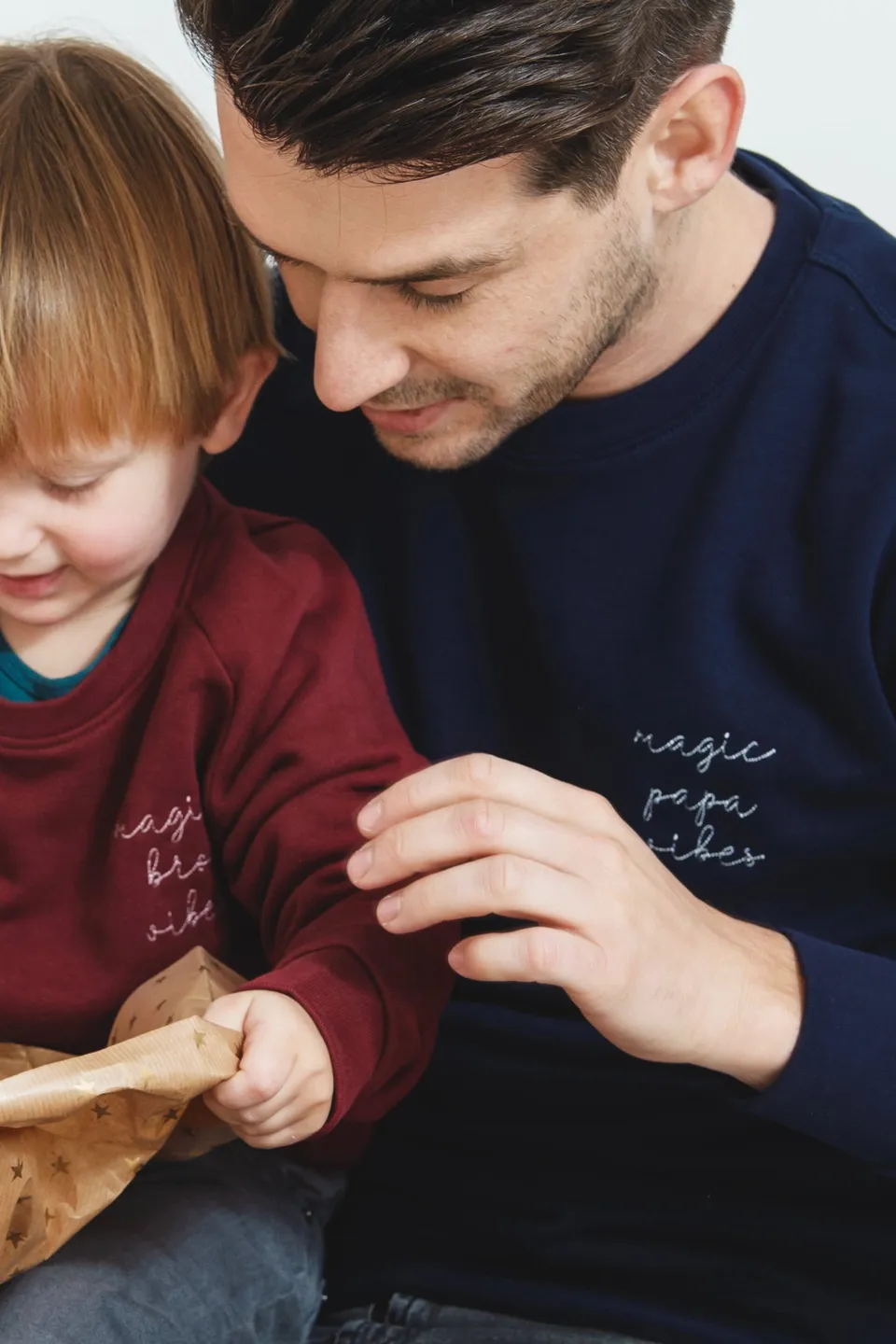 Ella and Rapha Papa felpa midnight blue cotone bio
