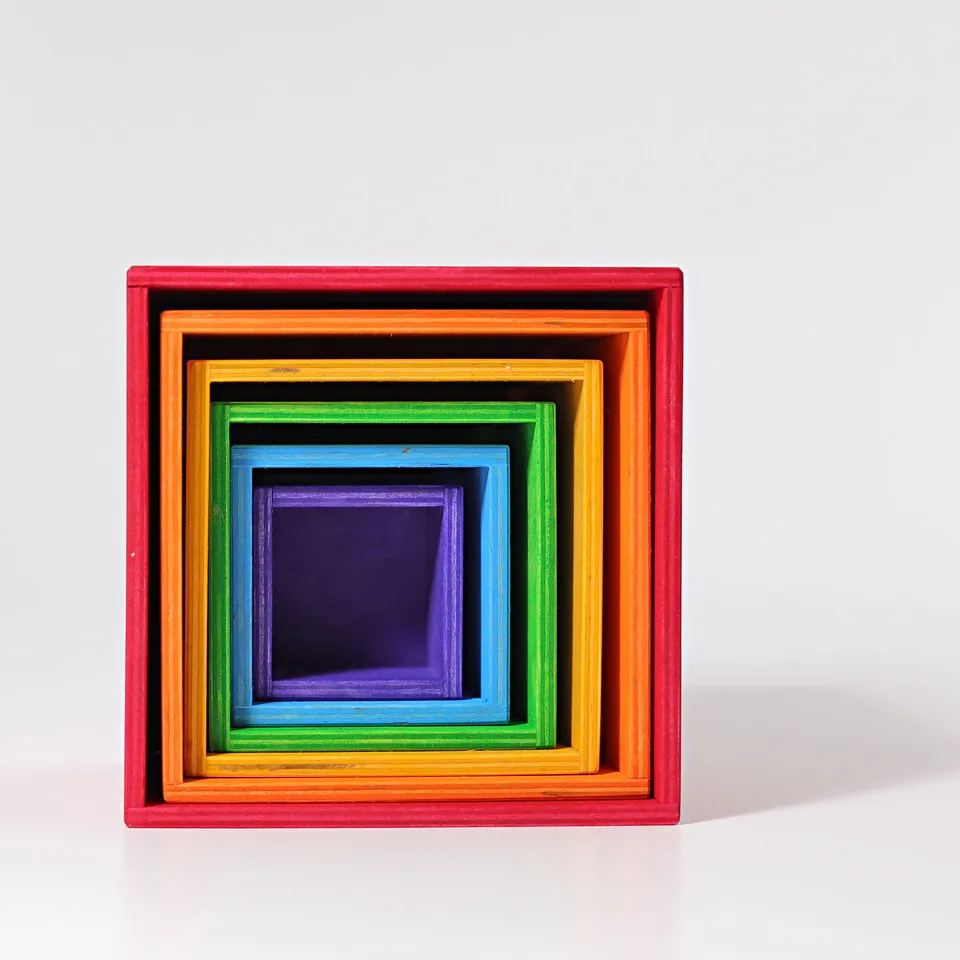 Grimm's Large Rainbow cubi impilabili set 6 pezzi legno