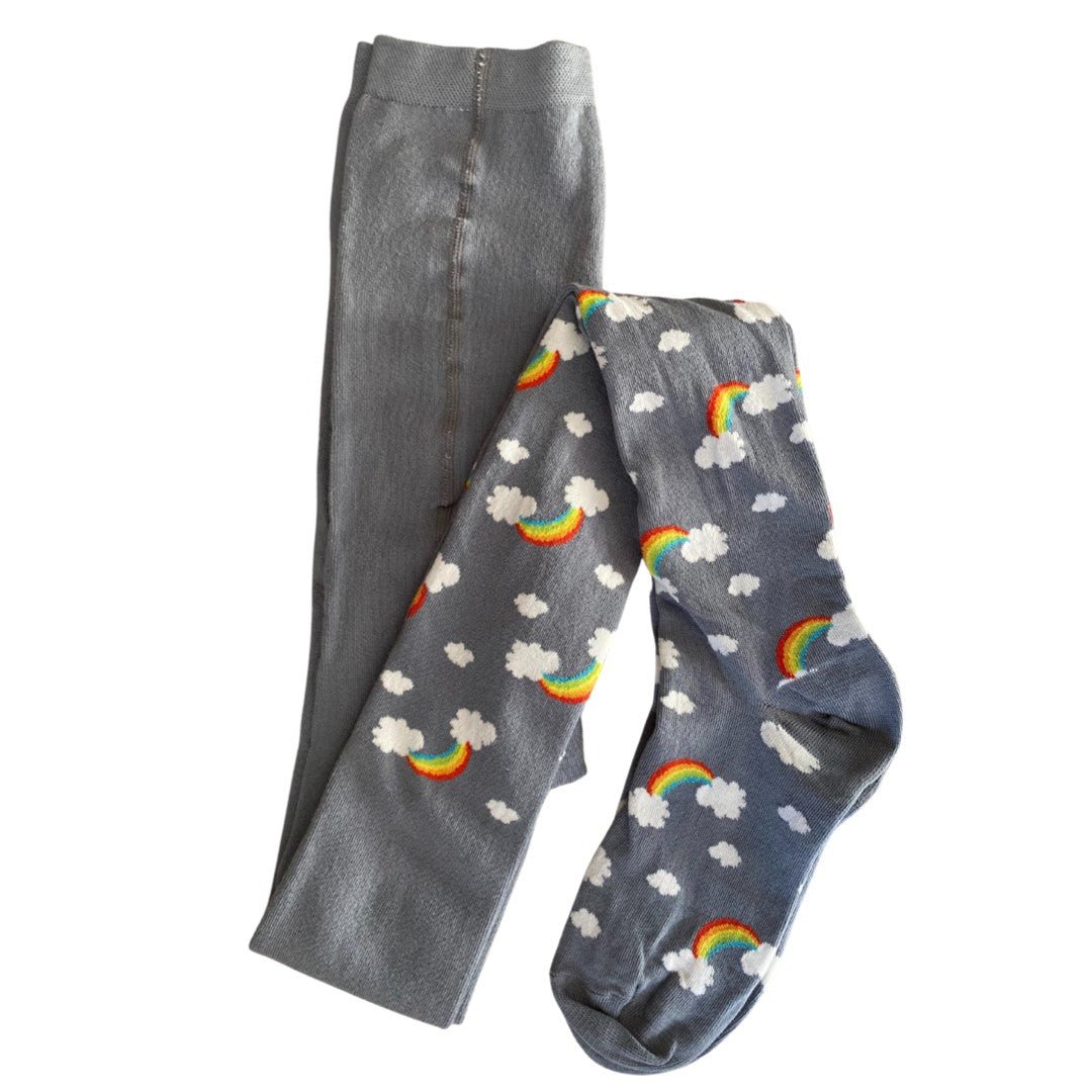 Slugs & Snails Dark Storm collant donna grigi arcobaleno cotone bio