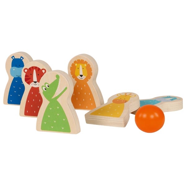 Goki bowling animali selvaggi gioco legno 3 anni