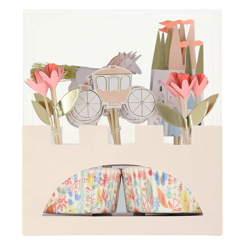 Meri Meri Princess kit cupcake 24 topper + pirottini