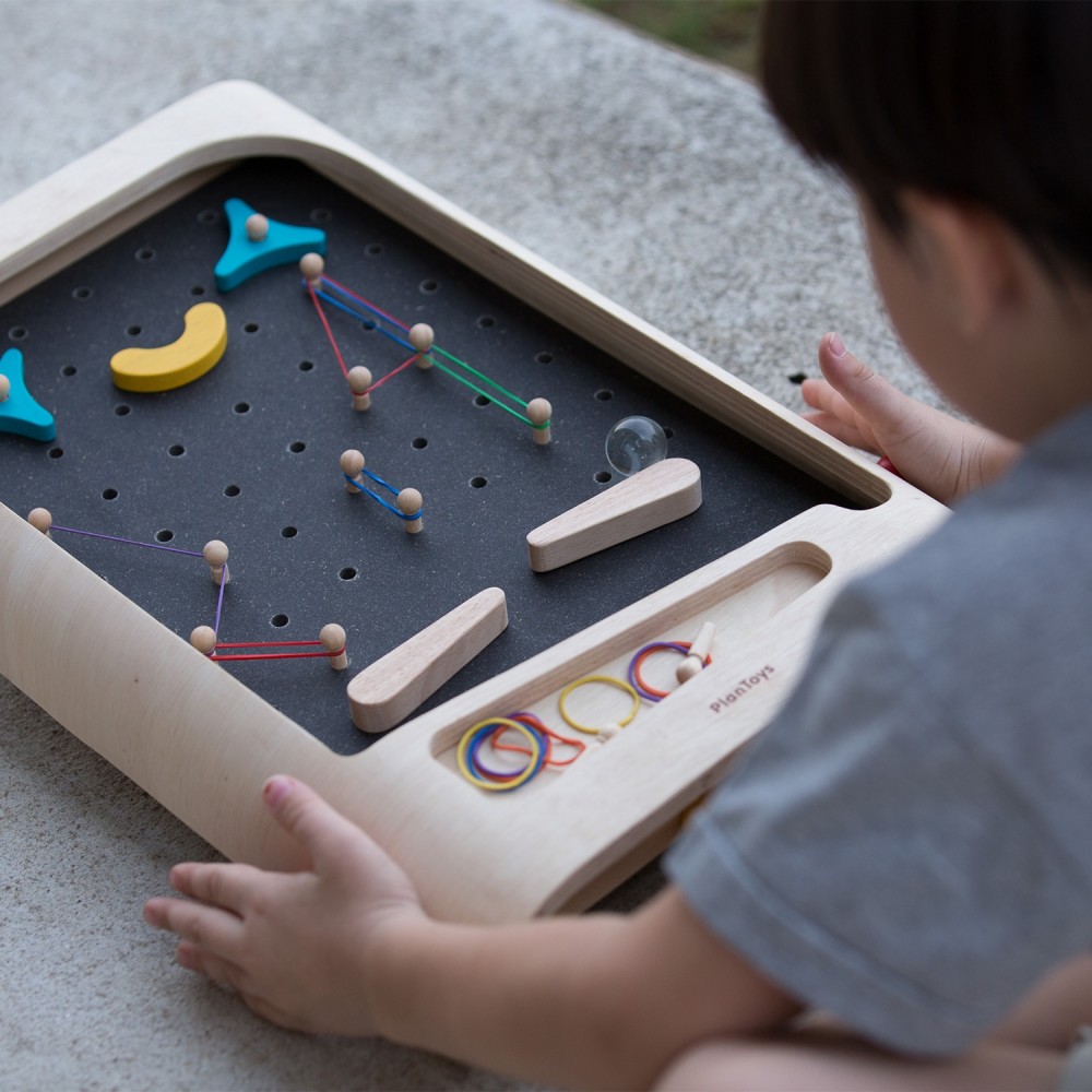 PlanToys Pinball flipper portatile gioco legno bambini