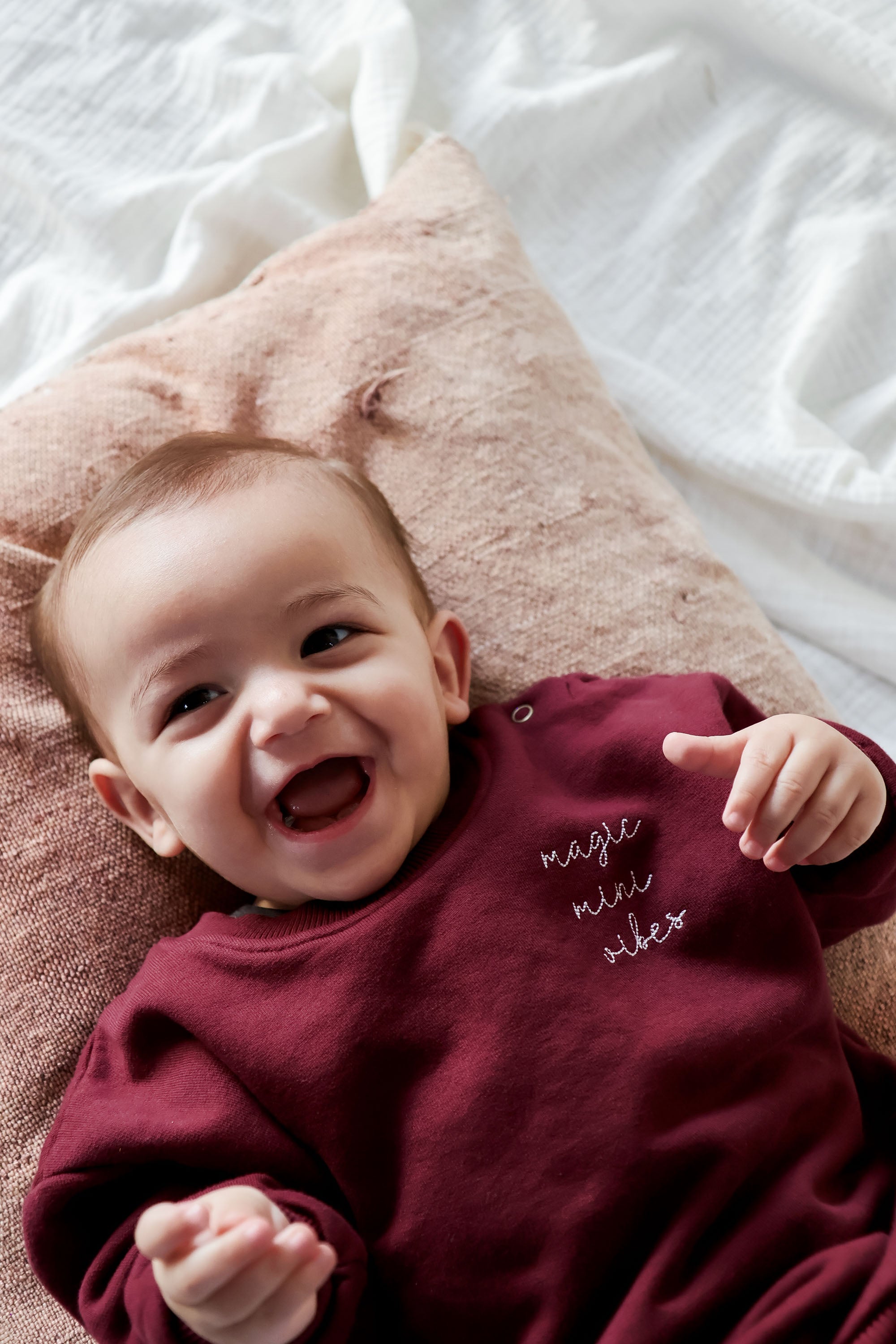 Ella and Rapha MINI felpa bambino bordeaux cotone morbido