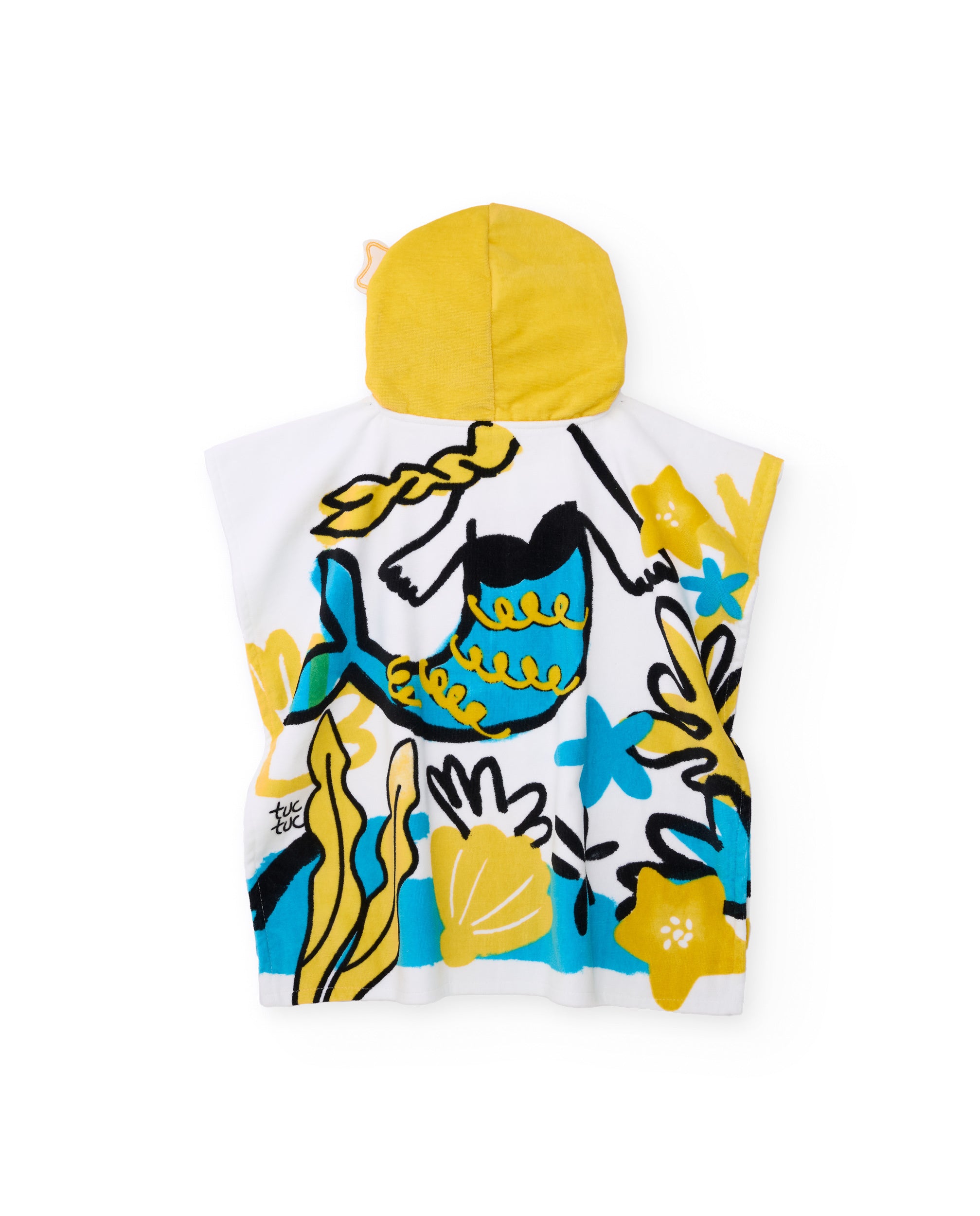 Tuc Tuc poncho mare bambina spugna bianco sirena