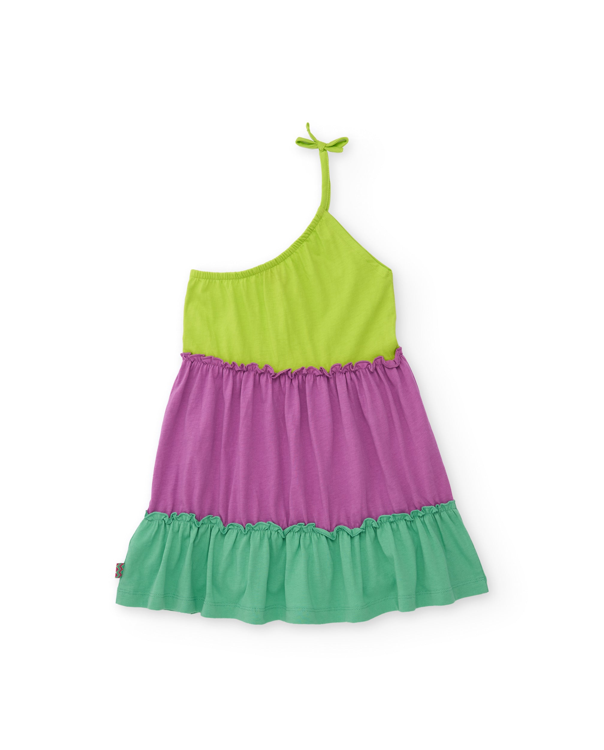 Tuc Tuc Vestito Bambina Verde Asimmetrico Monospalla