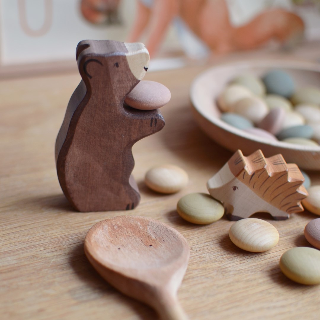 Grapat Tomte e animali bosco set gioco legno destrutturato