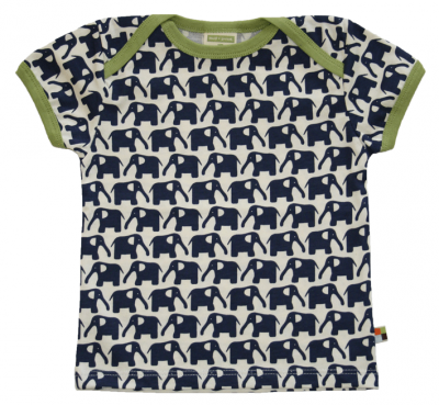 Loud+Proud Elefanti t-shirt bimbo blu cotone organico