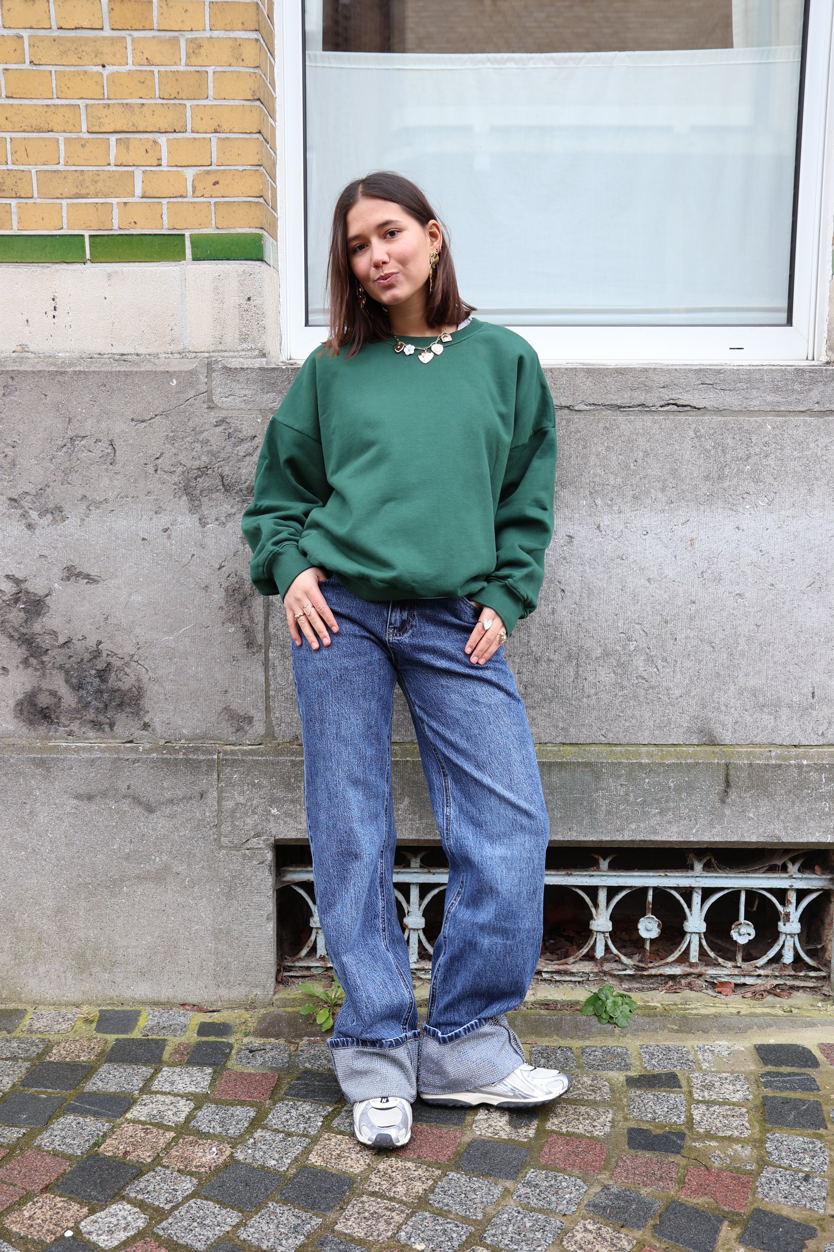 Ella and Rapha Club Love felpa verde loose fit