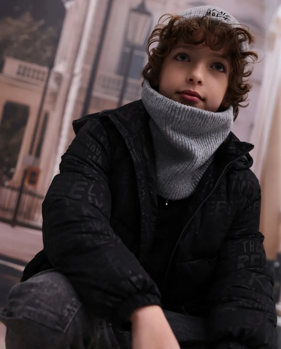 Tuc tuc Dark Legend set cappello scaldacollo grigio chiaro maglia
