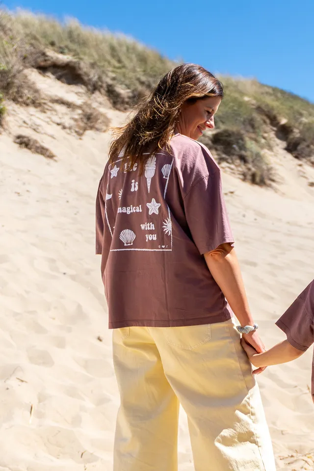 Ella and Rapha Magical Life t-shirt marrone cotone