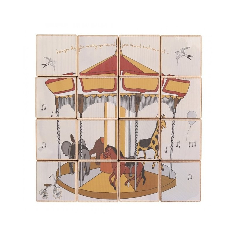 Konges Slojd Giostra puzzle cubi legno 5,5 cm