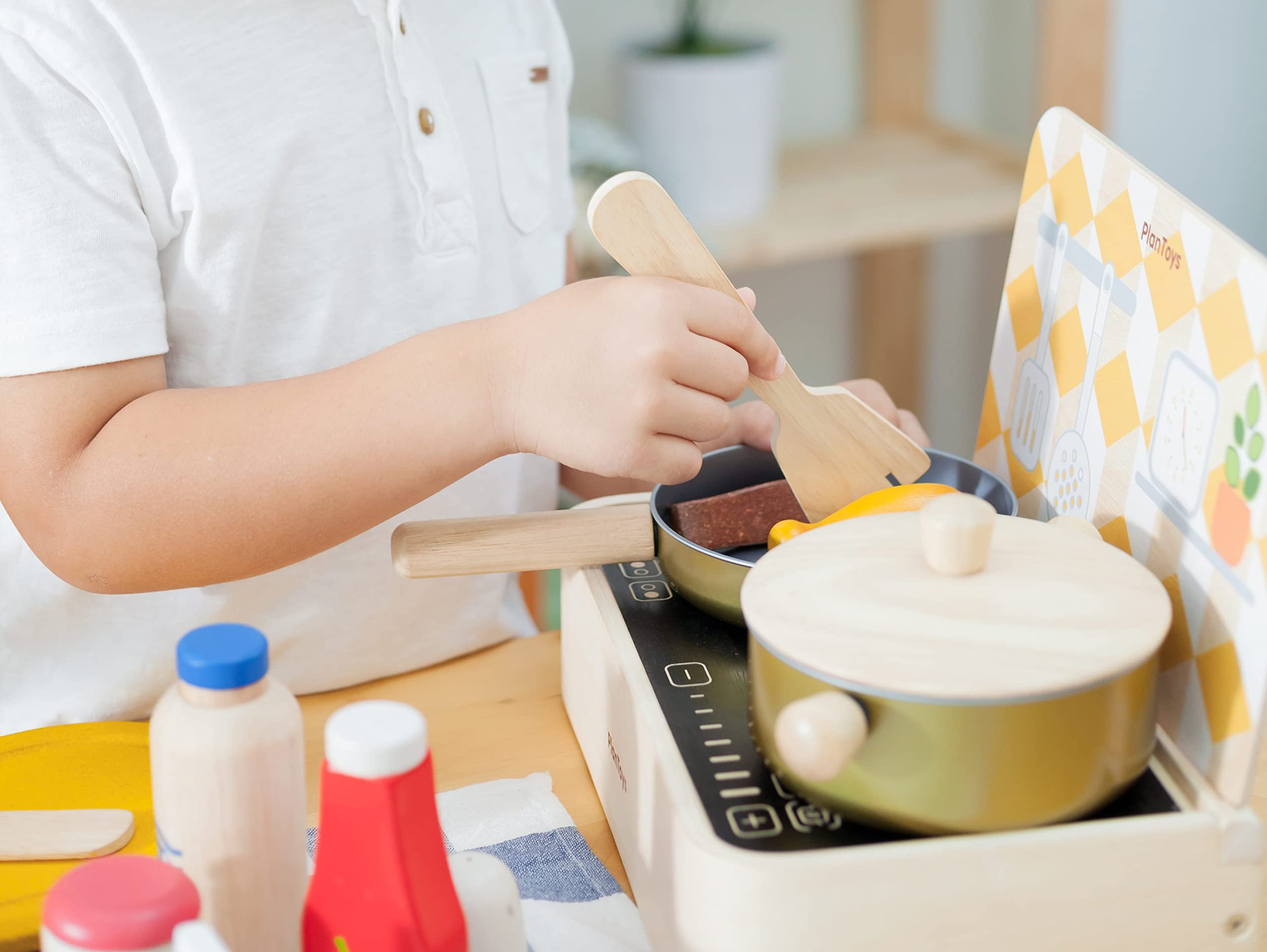 PlanToys set utensili cucina in legno 5 pezzi