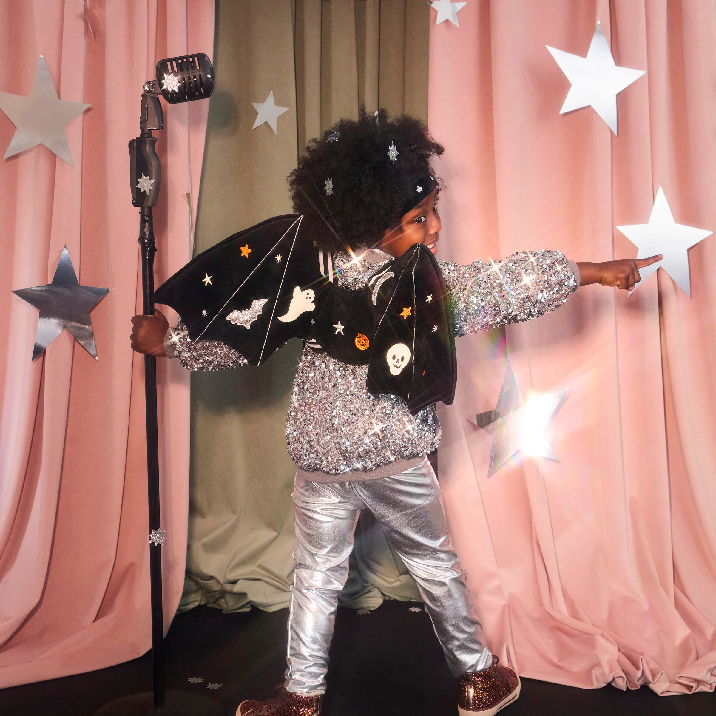 Meri Meri ali pipistrello costume bambino nero 3-6 anni