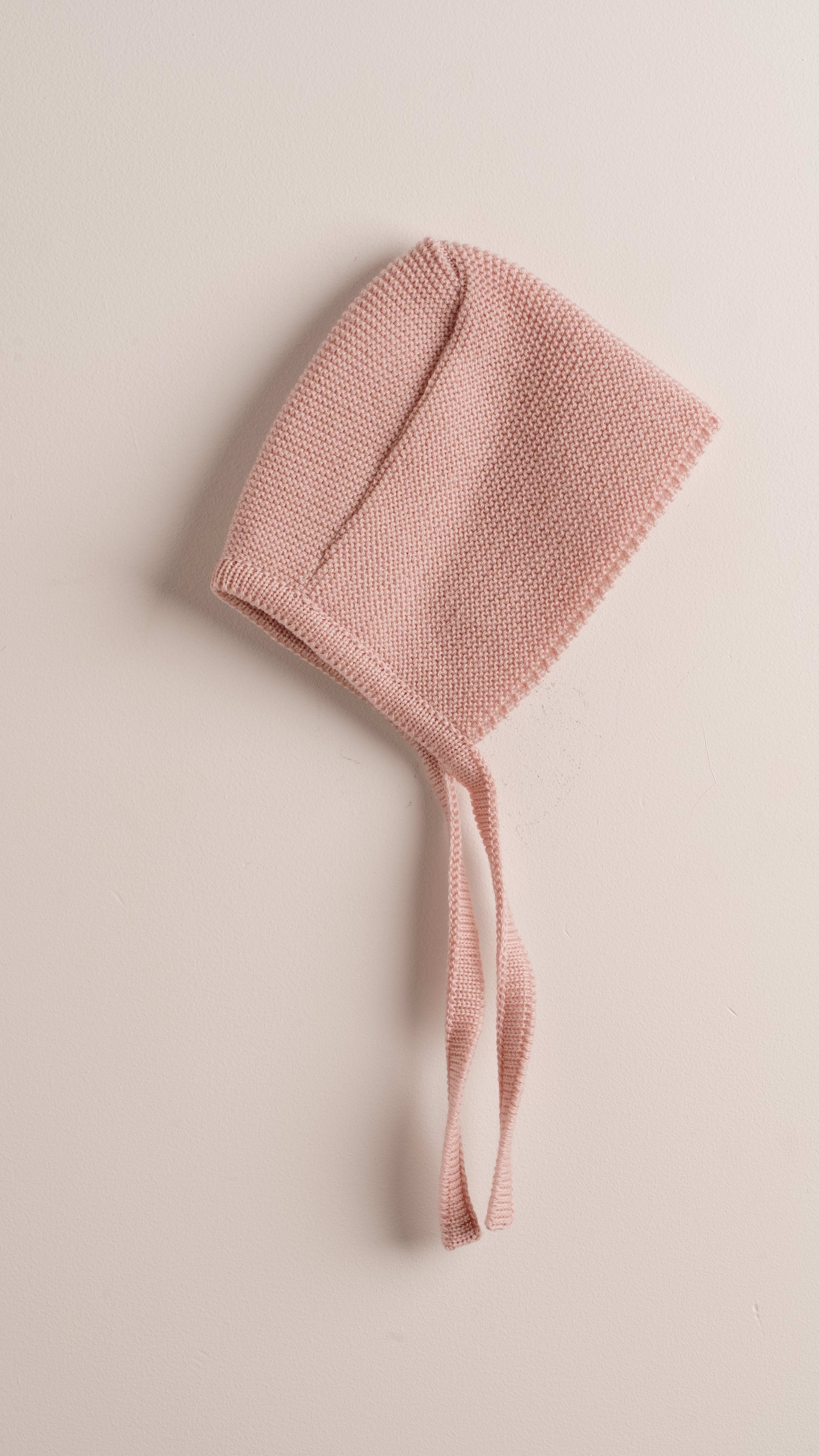 Babyhood Merino cuffia neonato rosa nude lana