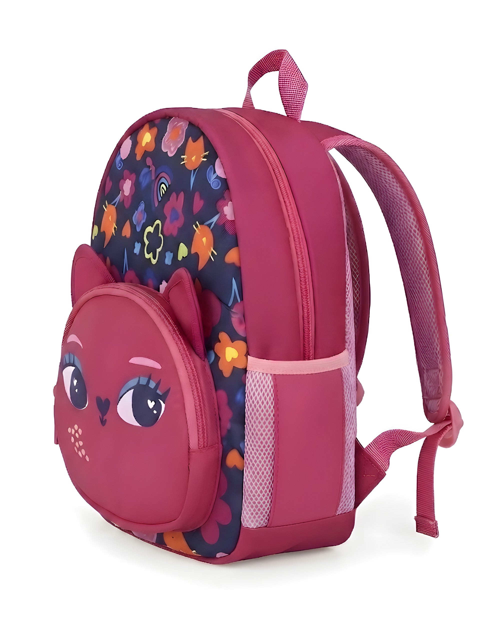 Tuc Tuc zaino bambina fucsia fiori gatto