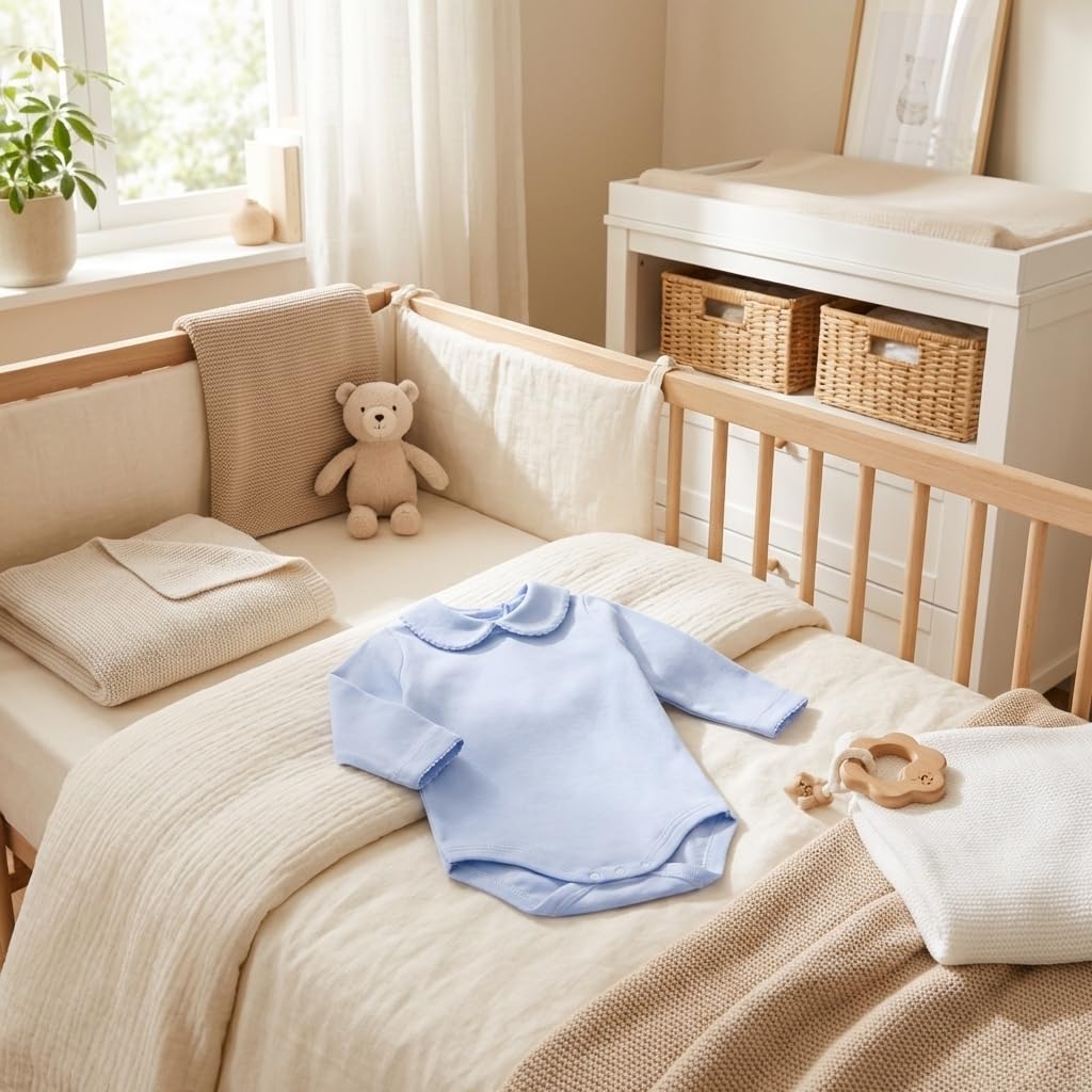 Babidu 1190 body manica lunga cotone azzurro cielo