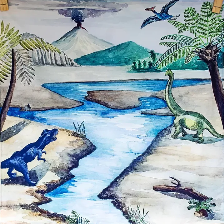 Wonderie Dino telo gioco 100x100 cm cotone bio