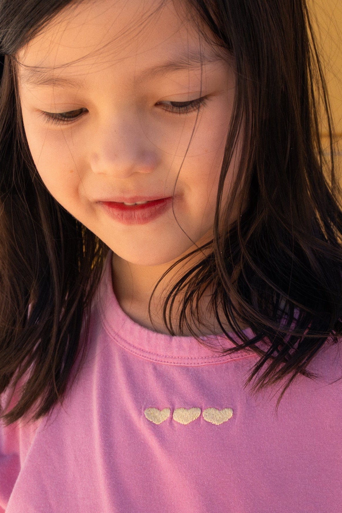 Ella and Rapha little HEARTS t-shirt bambina rosa cotone bio