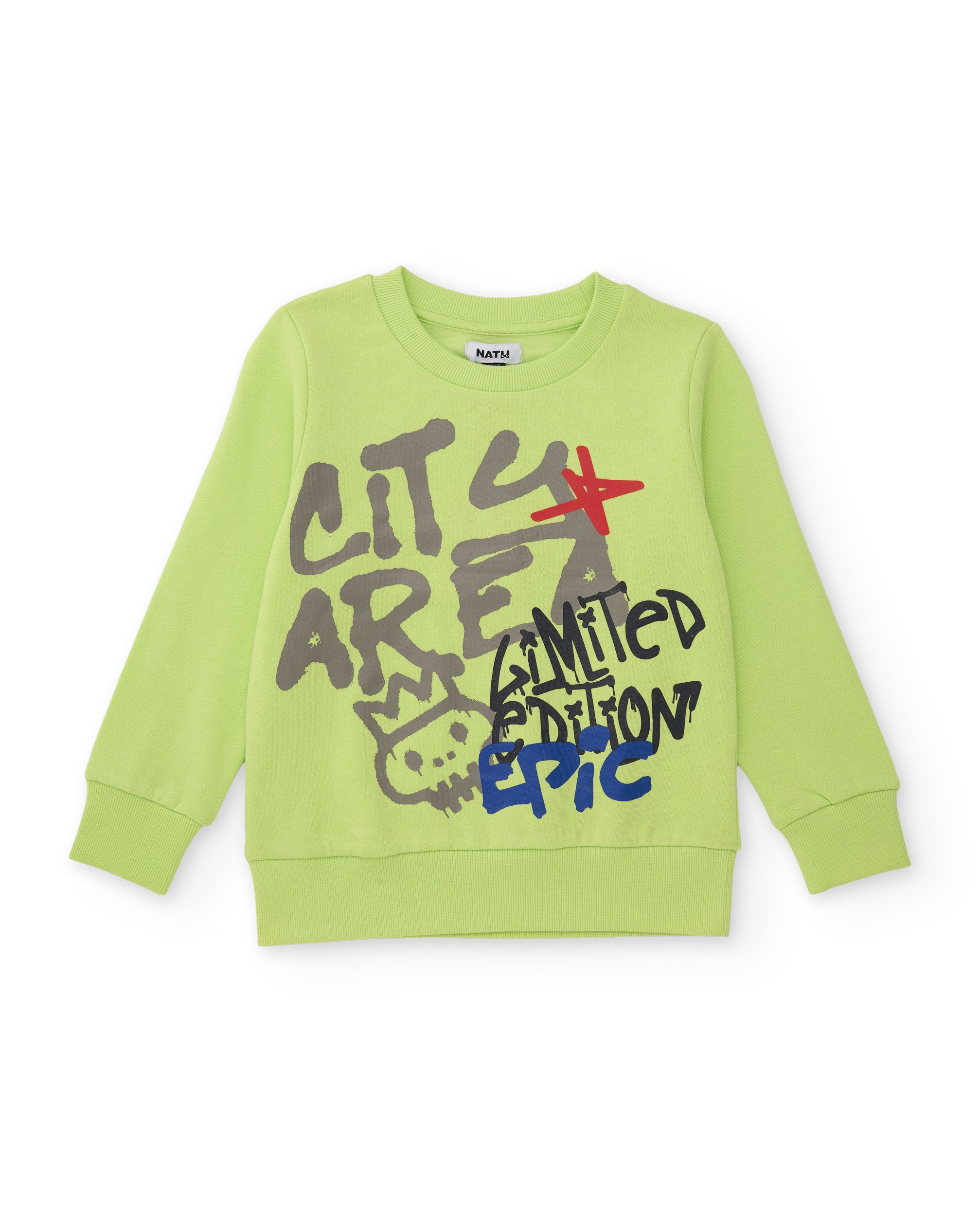Tuc tuc Rebel Street felpa bimbo verde lime stampa frontale