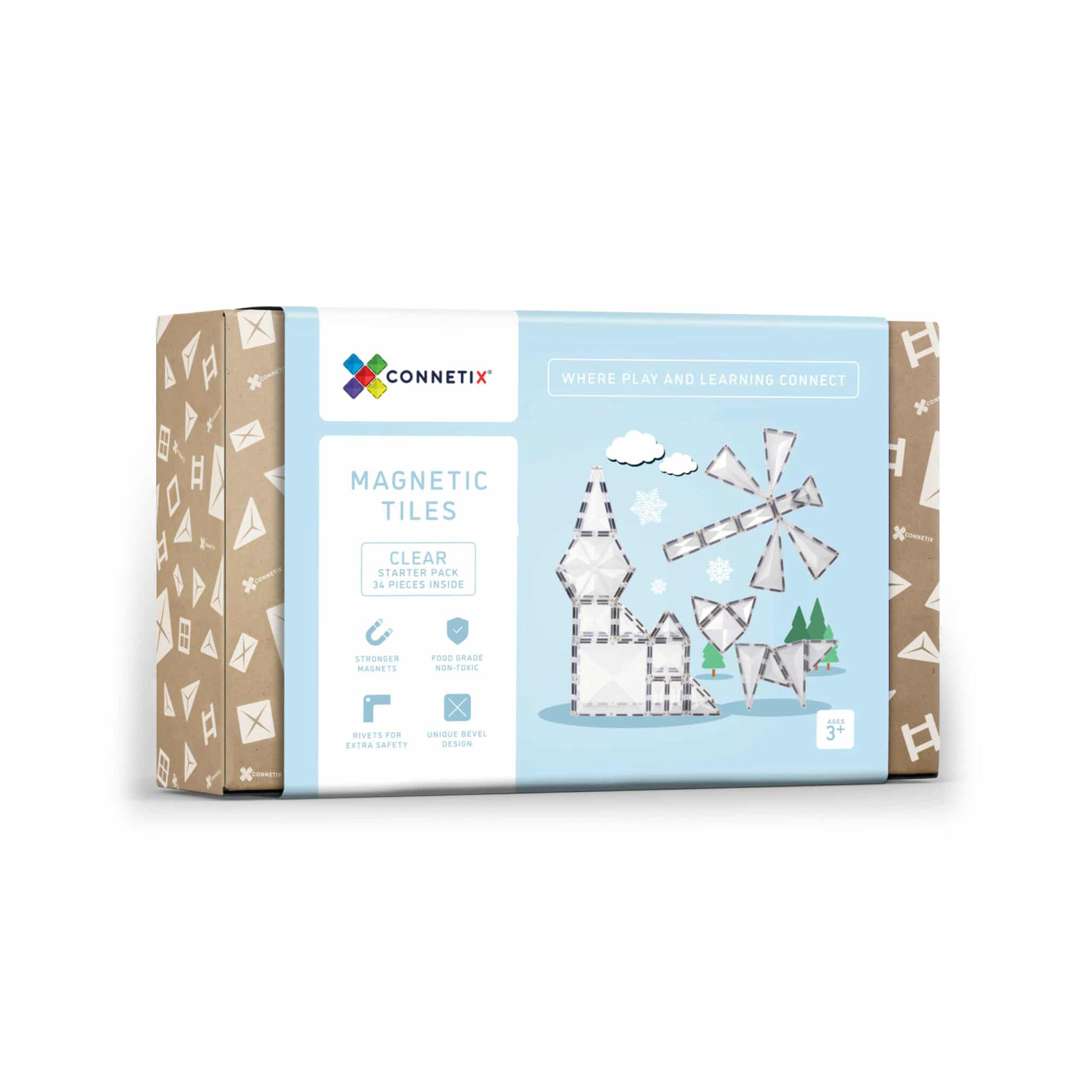 Connetix Clear Pack Costruzioni Magnetiche 34 Pezzi