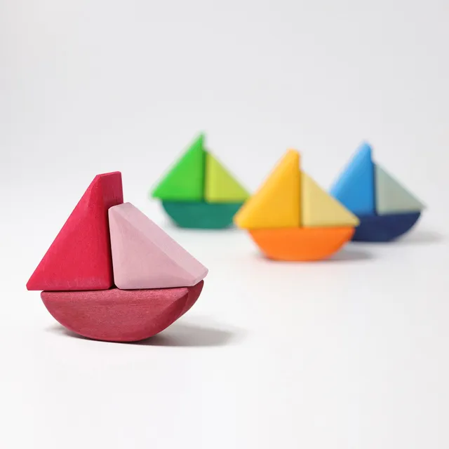 Grimm's Rolling Boats barchette impilabili 12 pezzi legno