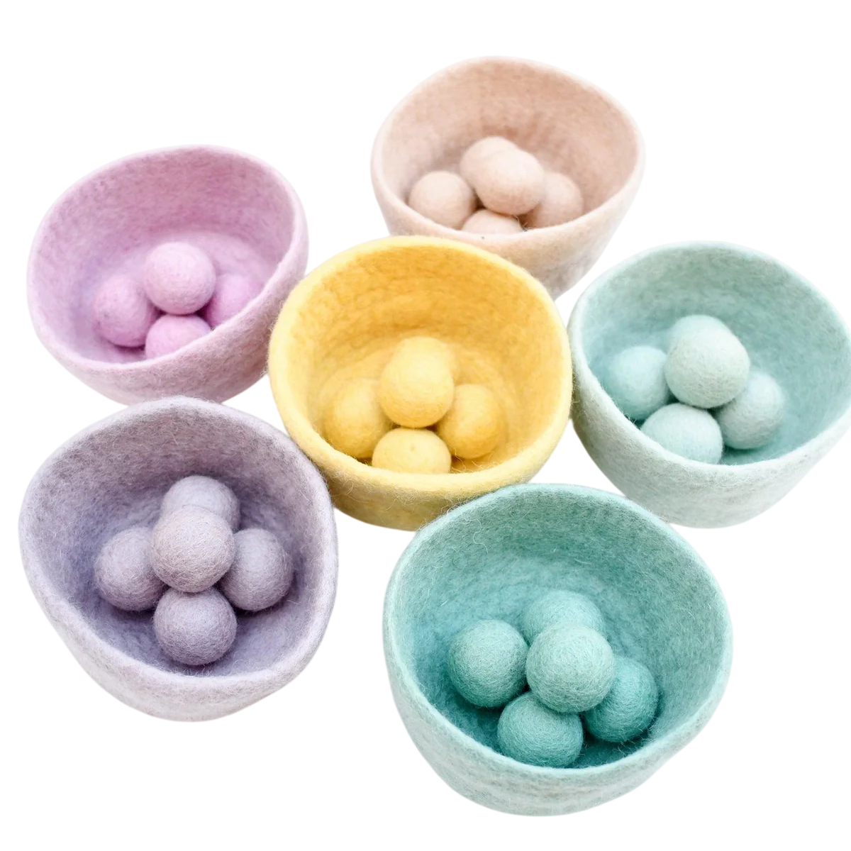 Tara Treasures Pastel palline e ciotole feltro 36 pezzi