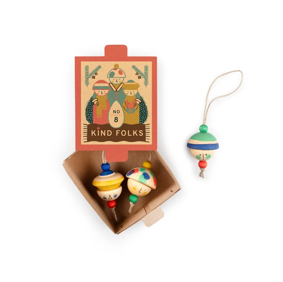 Grapat Kind Folks Ornaments N.8 decorazioni legno