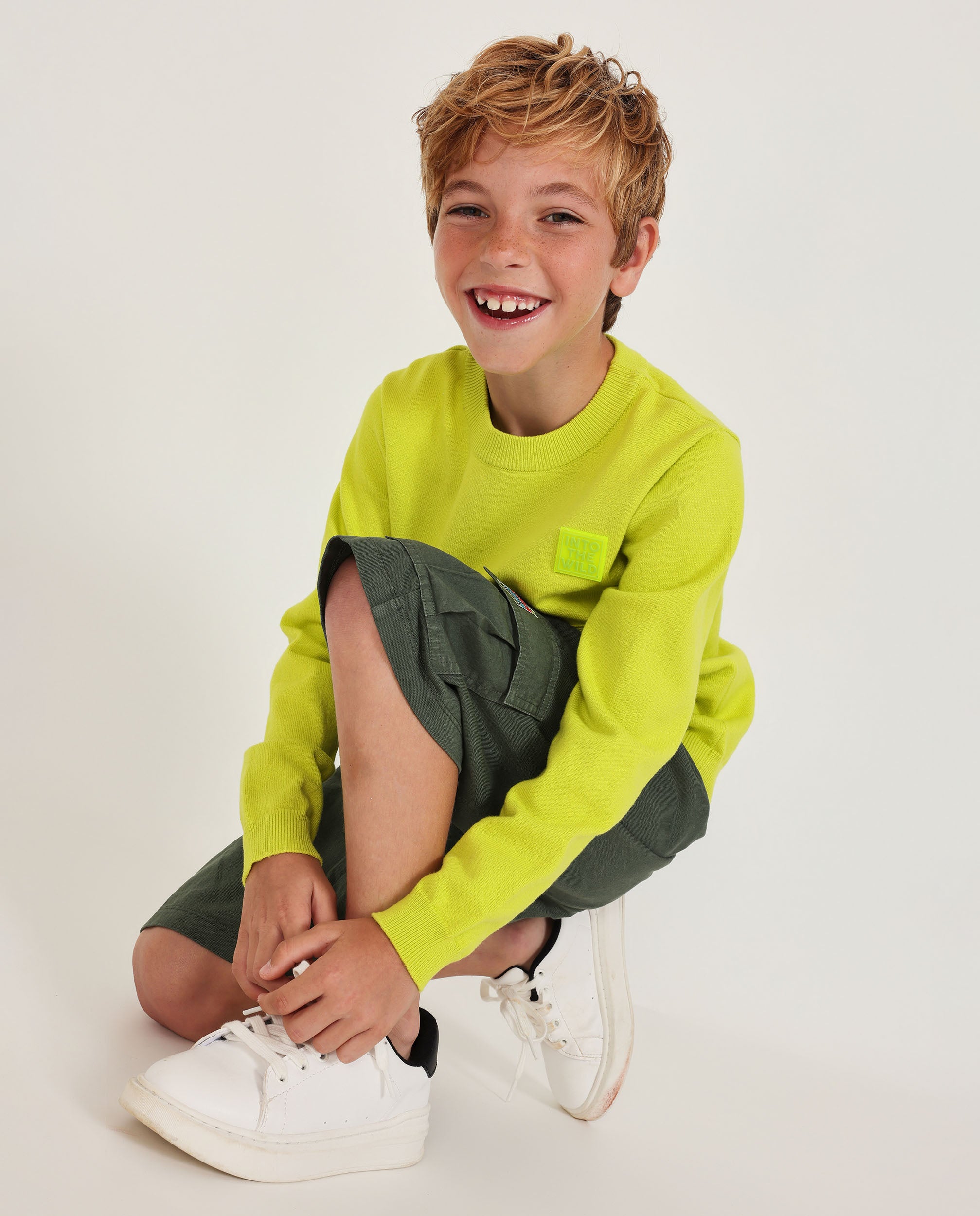 Tuc Tuc maglione bambino verde lime tasca canguro