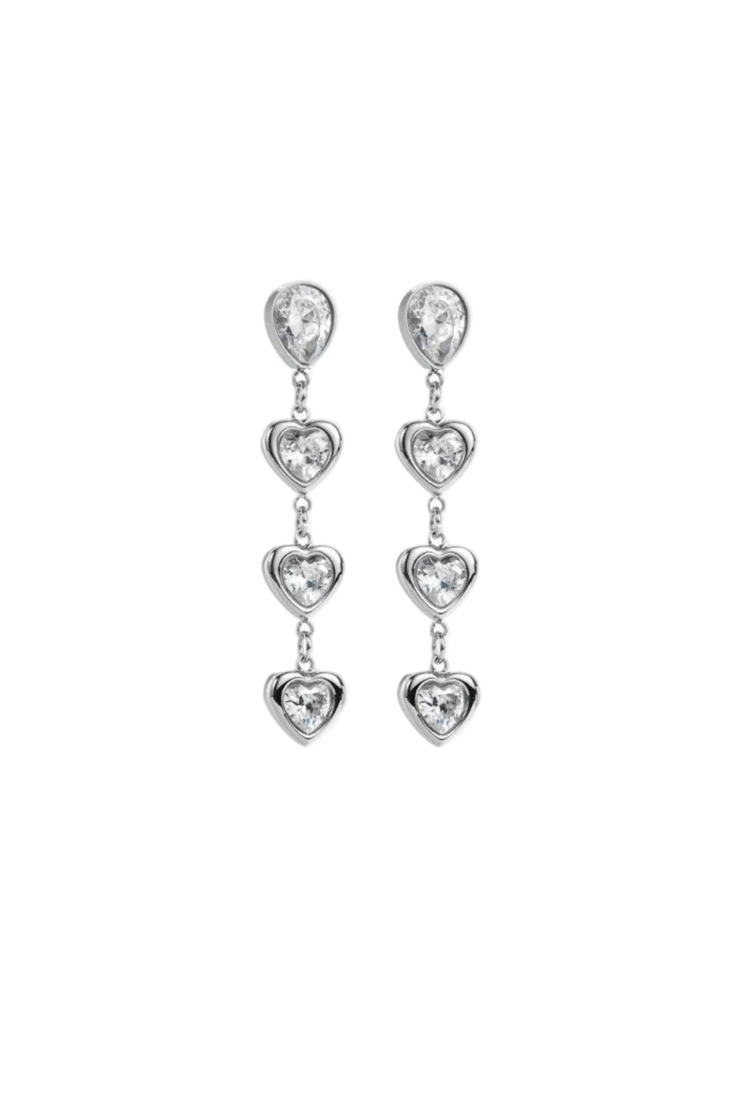 Ella and Rapha Silver Hearts orecchini argento acciaio