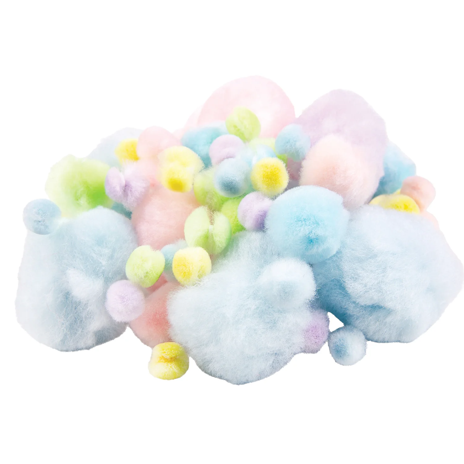 Ursus pompon peluche pastello 60 pezzi 1-5 cm