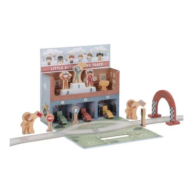 Little Dutch pista auto gioco legno valigetta corse