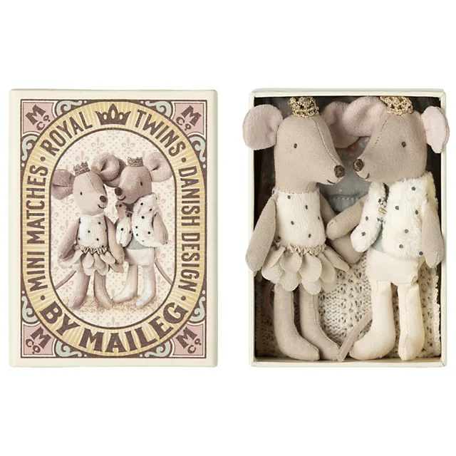 Maileg topini gemelli peluche in scatola 11 cm
