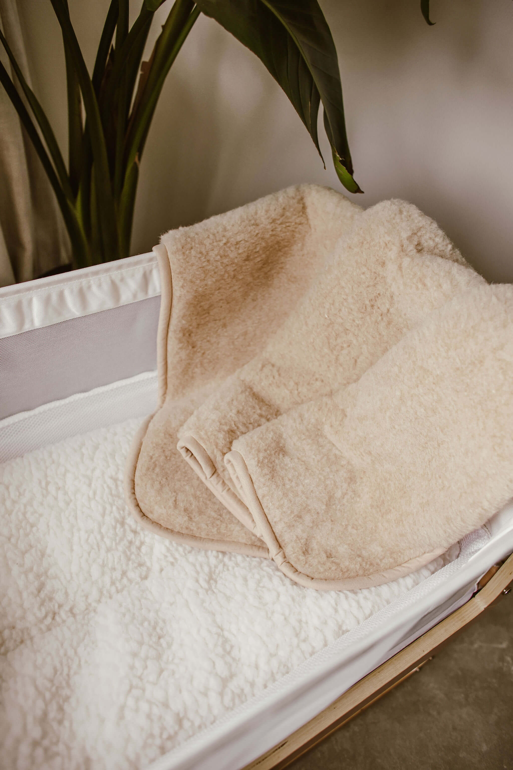 Kico Label Tumbled Coperta Neonato Lana Merino Beige