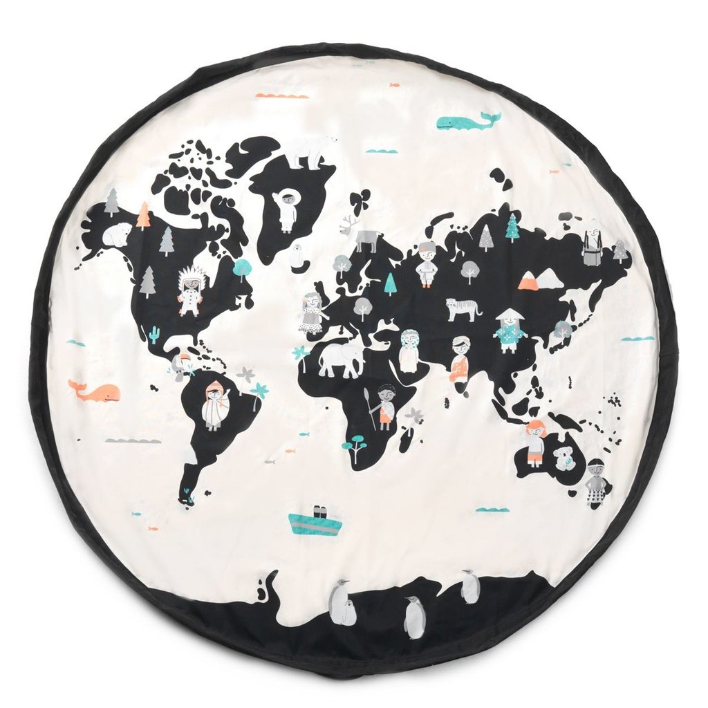 Play&Go Worldmap sacco portagiochi tappeto 140 cm cotone