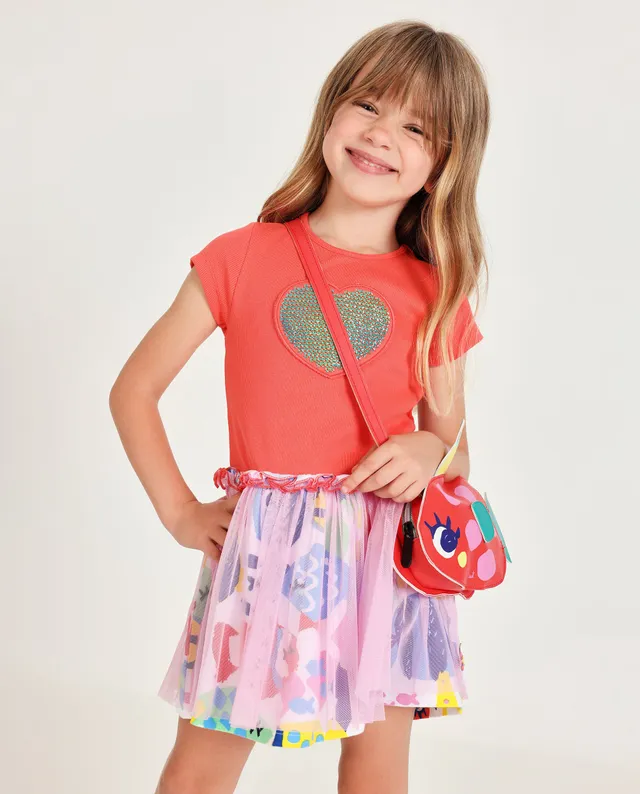 Tuc Tuc vestito bambina rosso cuore paillettes tulle