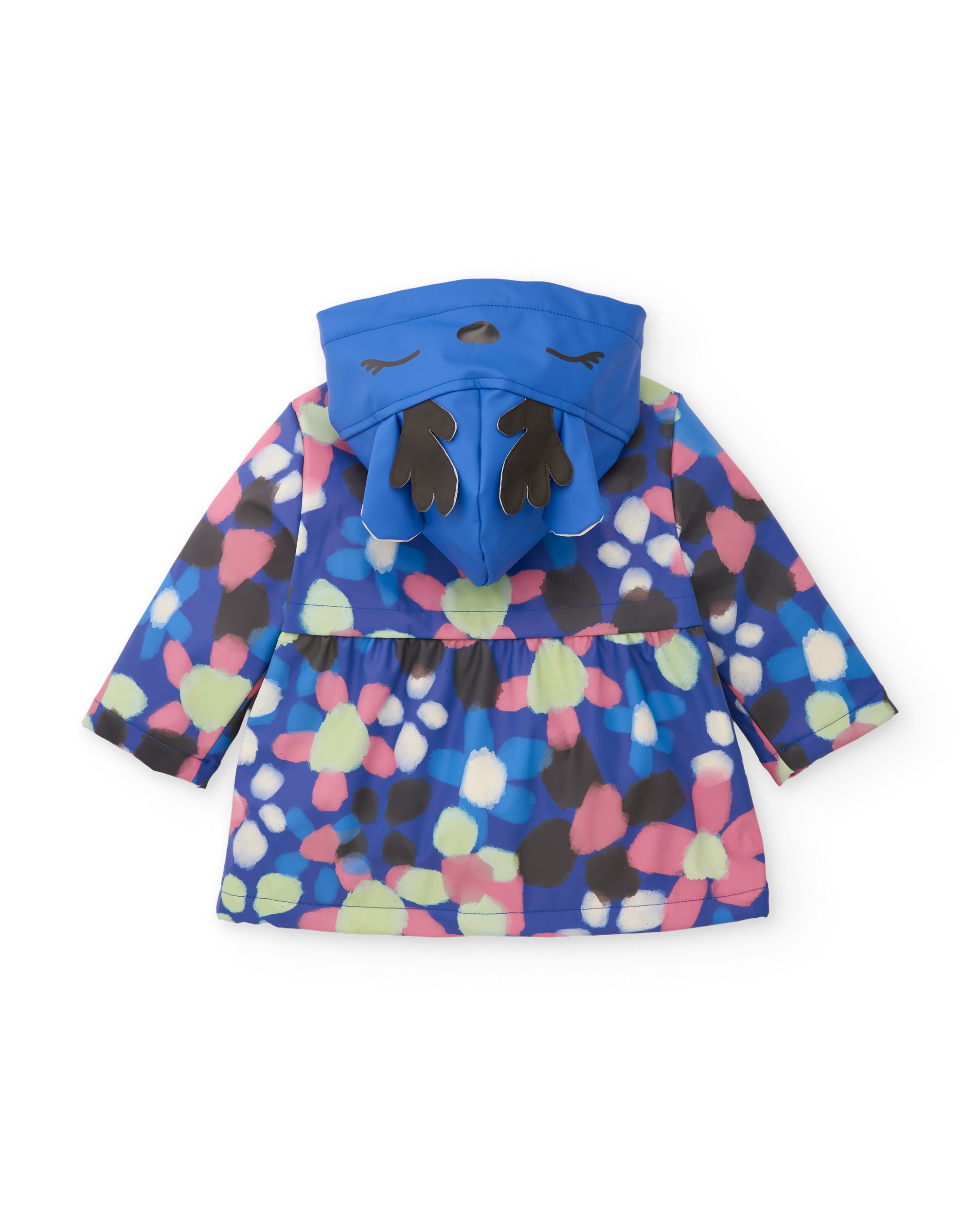 Tuc Tuc giacca antipioggia bambina blu fiori cappuccio