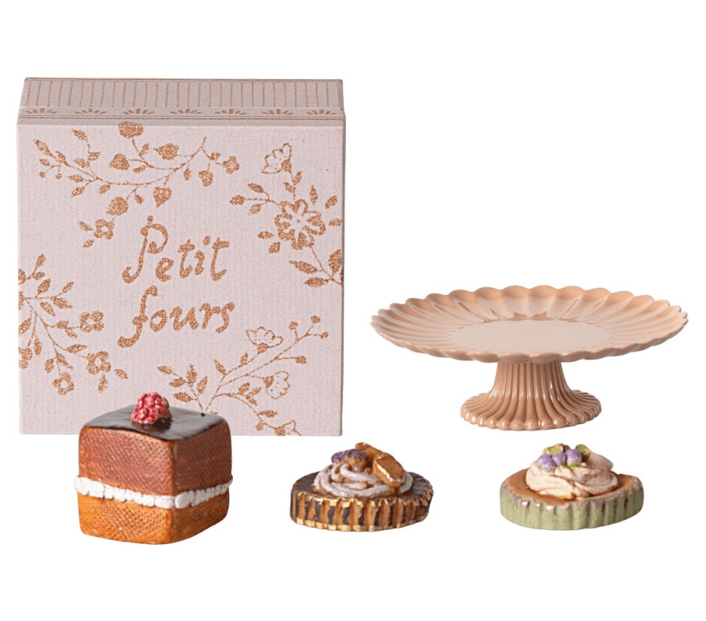 Maileg Torte e Alzatina Miniatura Gioco Rosa Set 3 Torte