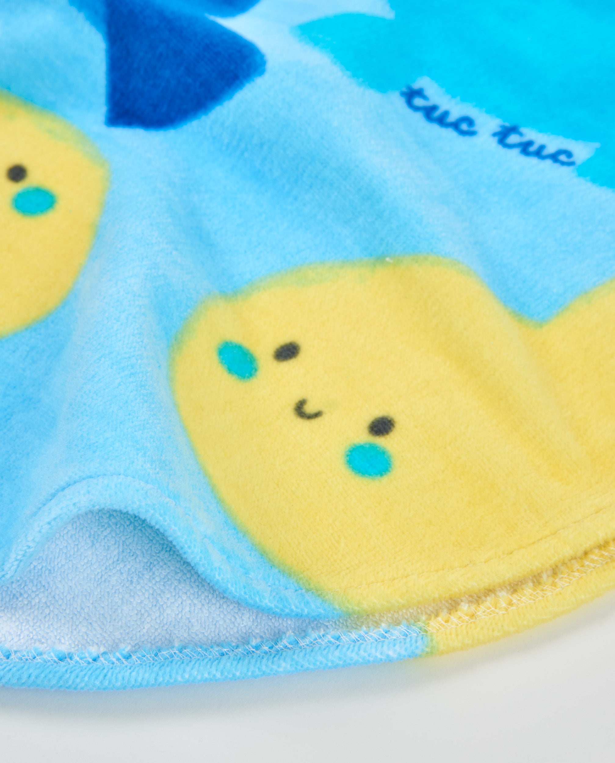 Tuc Tuc poncho bimbo blu spugna animali mare