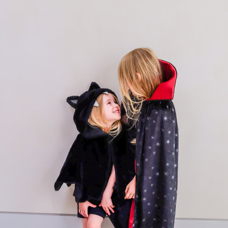 Mantello pipistrello bambino nero 3-10 anni halloween
