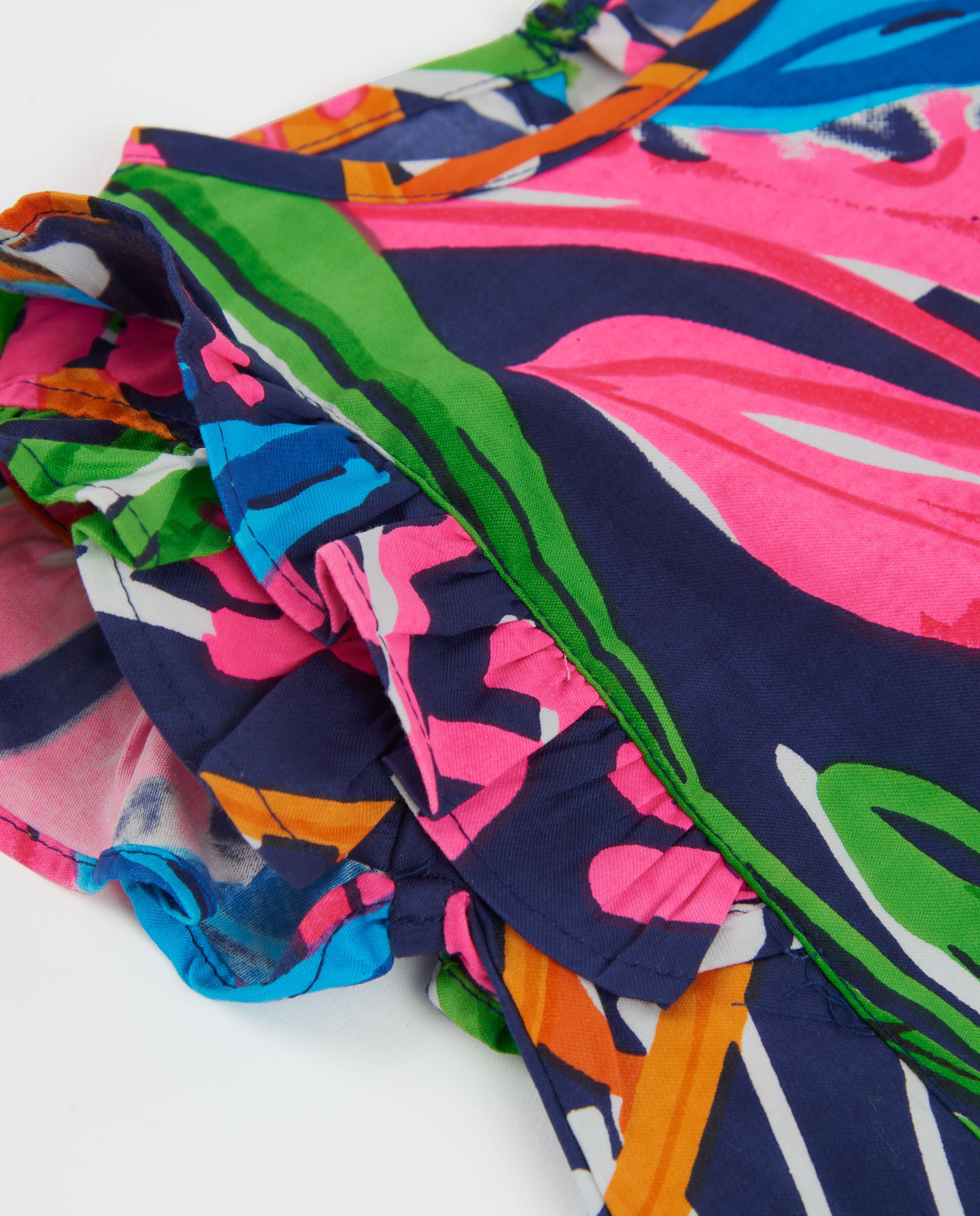 Tuc Tuc camicia bambina blu stampa mare volant