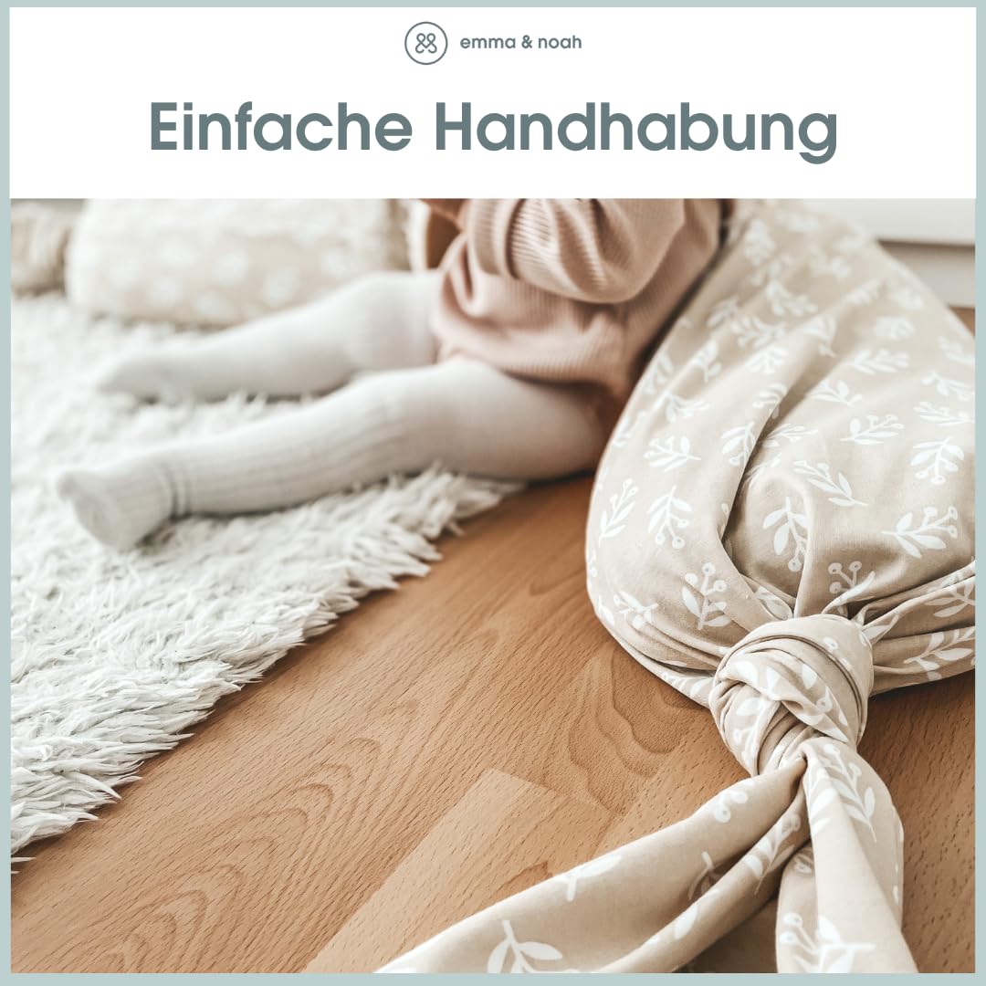 Emma & Noah Premium Federa Cuscino Allattamento Blu Rombi cotone bio