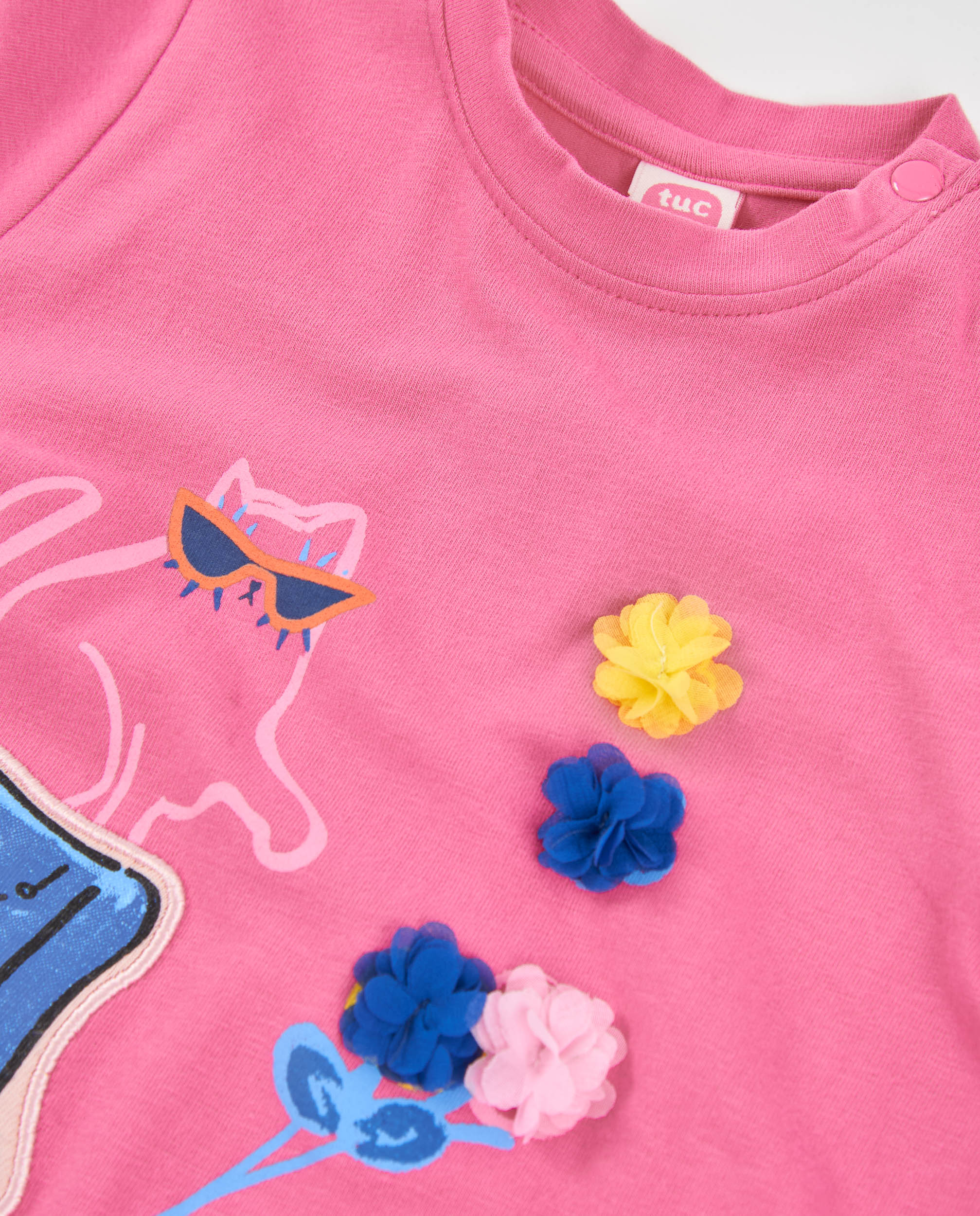 Tuc tuc maglia bimba rosa fiori maniche lunghe