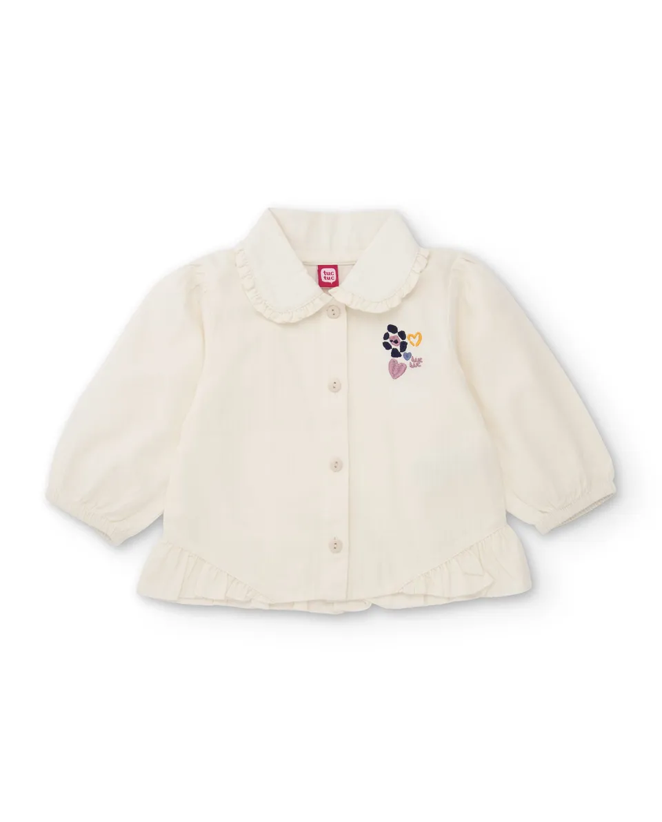 Tuc Tuc blusa bambina crudo ricamo fiori