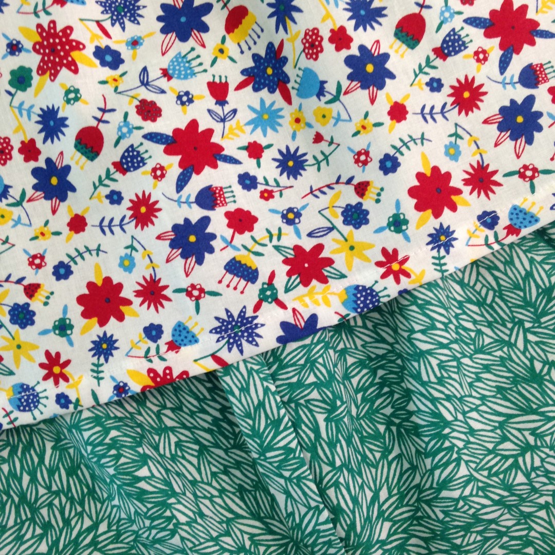Cloud9 Fabrics Flowers tessuto cotone organico a fiori h 110 cm