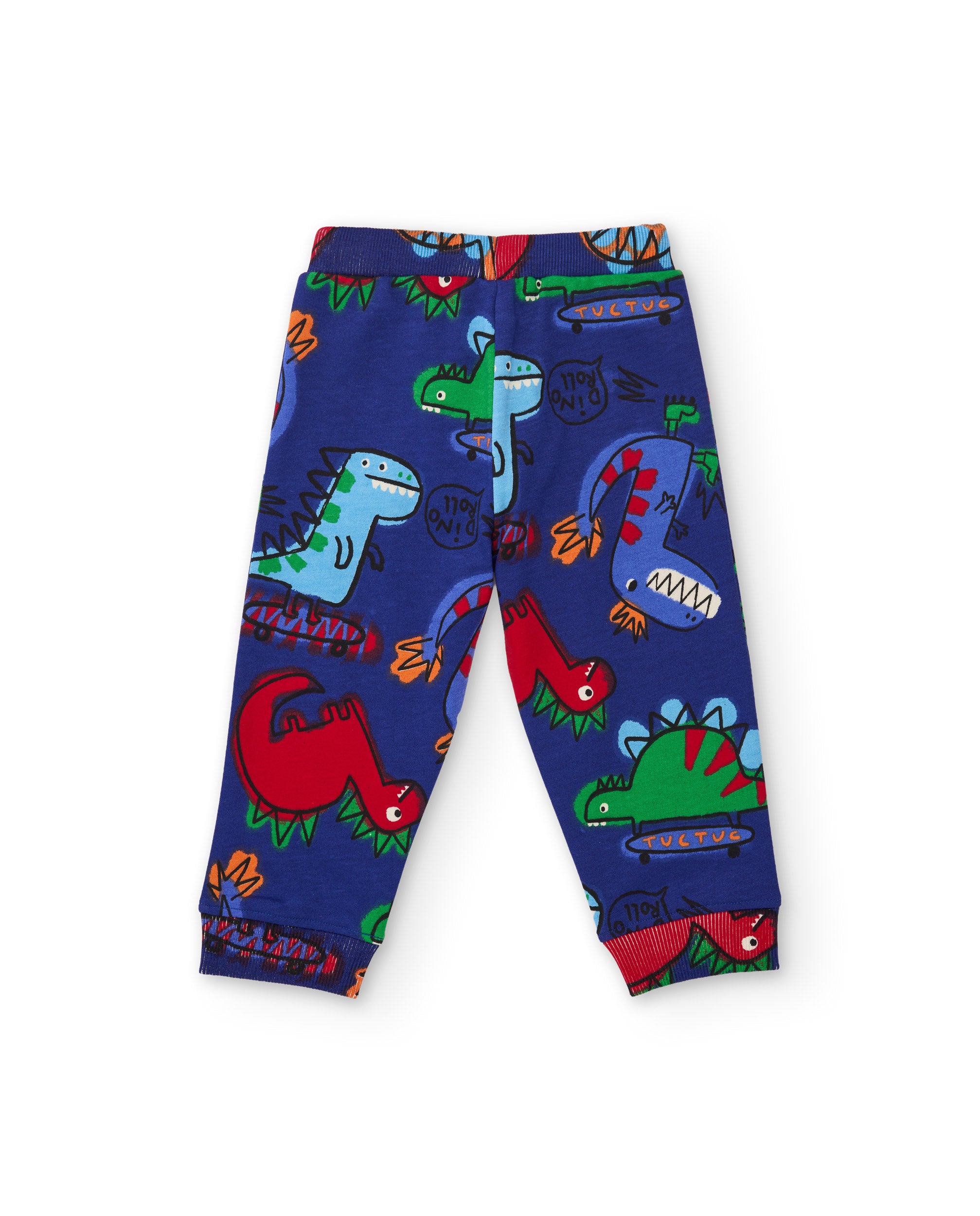 Tuc Tuc Dino Roll pantaloni felpati bimbo blu dinosauro