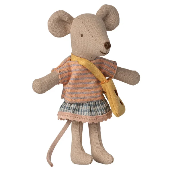 Maileg Little Sister topolino pupazzo 11 cm con borsa