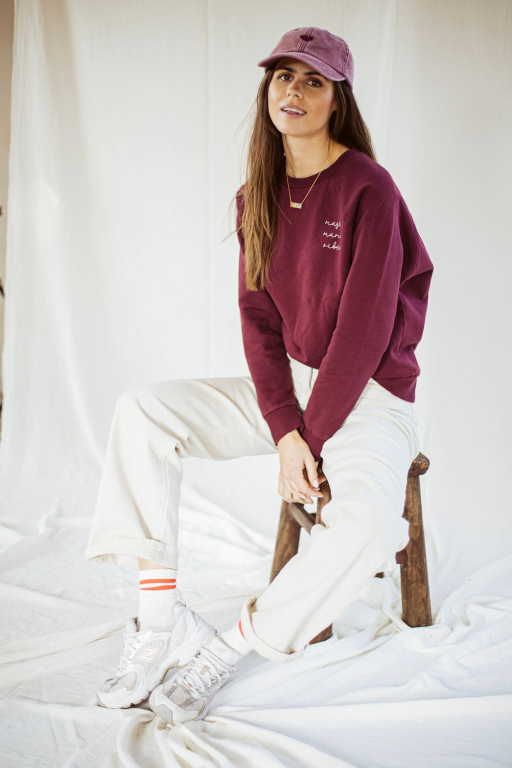 Ella and Rapha MAMA Classic Fit felpa bordeaux burgundy